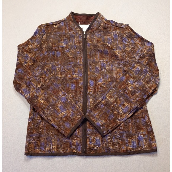 Christopher & Banks Blazer Jacket Women's Size Small Brown and Blue - Picture 1 of 12